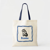 Tote Bag - Cat Letter B com o nome no quadro