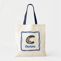 Tote Bag - Cat Letter C com o nome no quadro