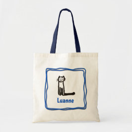 Bolsa Tote Tote Bag - Cat Letter L com o nome no quadro
