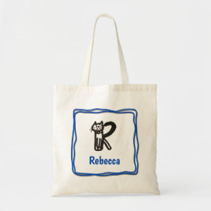 Bolsa Tote Tote Bag - Cat Letter R com o nome no quadro