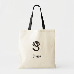 Bolsa Tote Tote Bag - Cat Letter S com o nome
