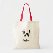 Tote Bag - Cat Letter W com o nome