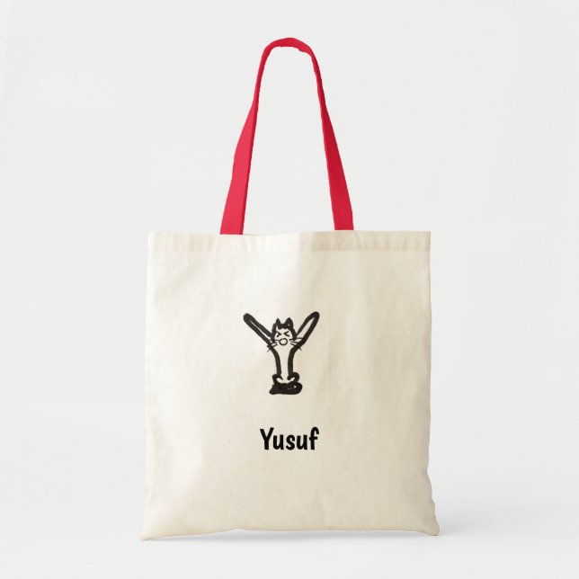 Bolsa Tote Tote Bag - Cat Letter Y com o nome (Frente)