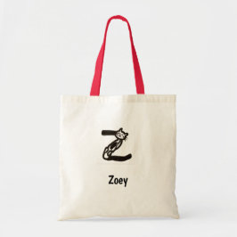 Bolsa Tote Tote Bag - Cat Letter Z com o nome