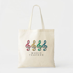 Bolsa Tote Tote Bag Colorida De Professores De Música Com Car