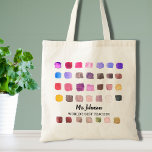 Bolsa Tote Tote Bag Colorida do Professor Personalizado<br><div class="desc">Esta bolsa é decorada com um padrão de aquarela colorido e é dedicada ao Melhor Professor do Mundo. Facilmente personalizável. Para editar ainda mais, use a Ferramenta Design para alterar a fonte, o tamanho da fonte ou a cor. Porque nós criamos a nossa trabalho de arte, você não encontrará esta...</div>