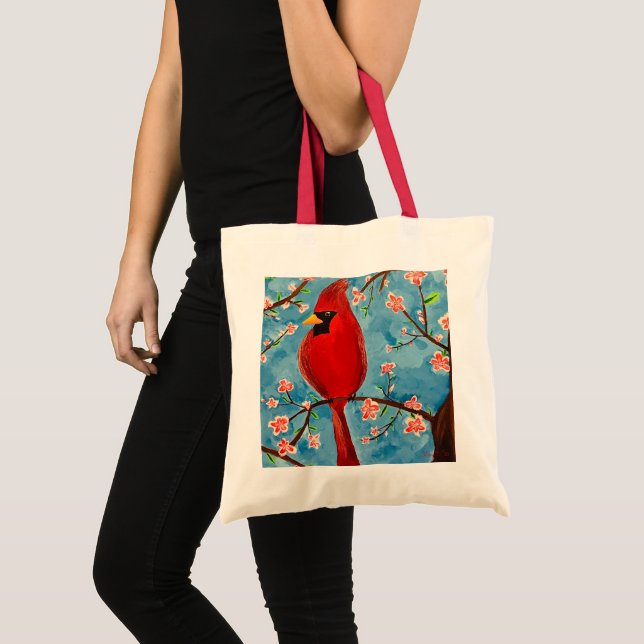 Bolsa Tote Tote Bag com Charlie Cardinal em Primavera (Frente (produto))