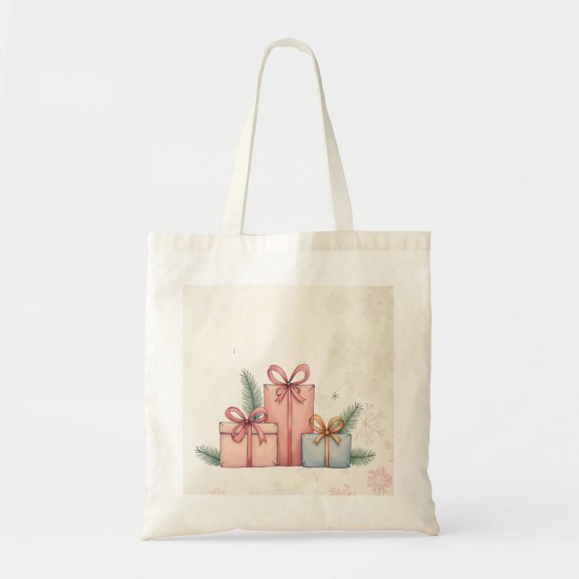 Bolsa Tote Tote Bag com design de Natal (Frente)
