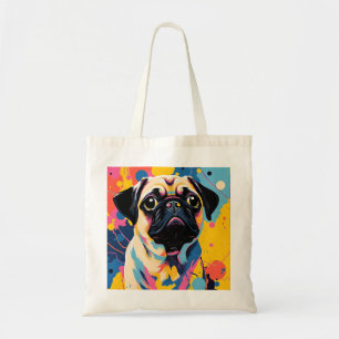 Bolsa Tote Tote Bag com Pug design