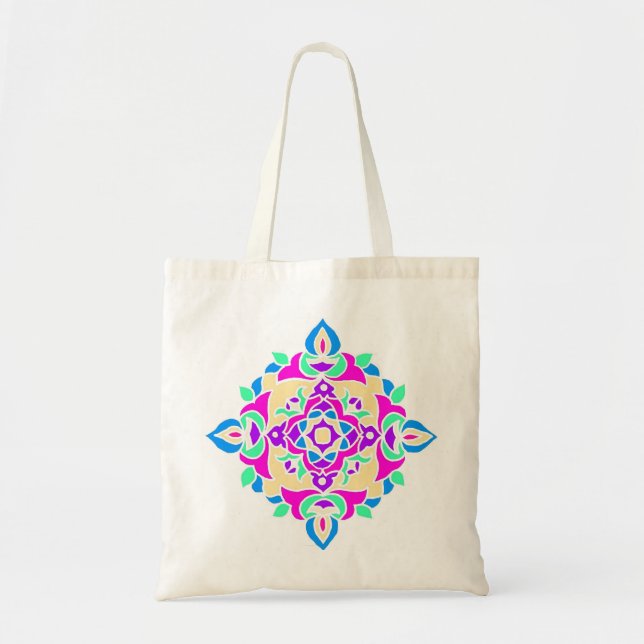 Bolsa Tote Tote Bag com Rangoli Pattern (Frente)