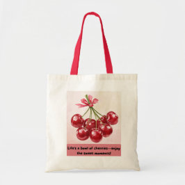 Bolsa Tote Tote Bag de Cotação de Cereja - Fresca e Inspirado