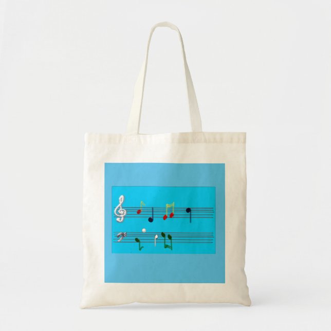 Bolsa Tote Tote Bag de Notas de Música (Frente)