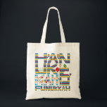 Bolsa Tote Tote Bag de Orçamento "Hanukkah é Funukkah!"<br><div class="desc">Tote Bag de Orçamento "Hanukkah é Funukkah!" Aproveite este bolsa de Hanukkah, brilhante e colorido, para todas as suas necessidades de doação. Para adicionar à diversão, encha-a com alguns sonhos e gelados de chocolate de ouro, velas ou o que lhe convém! Vários outros estilos e cores de bolsa são oferecidos...</div>