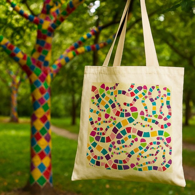 Bolsa Tote Tote Bag de Worms Colorido (Criador carregado)