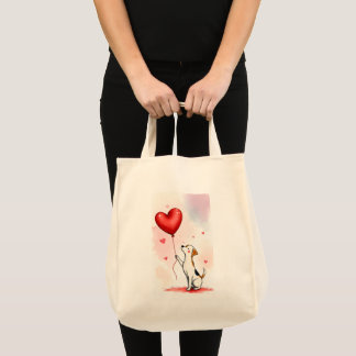 Bolsa Tote Tote Bag Dog Pink Hearts 