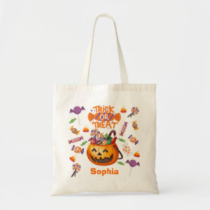 Bolsa Tote Tote Bag Enfant Halloween Citrouille Sac Bonbons