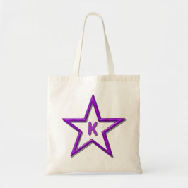 Bolsa Tote Tote Bag - Estrela Roxa com Inicial