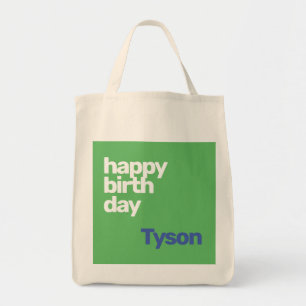 Bolsa Tote Tote Bag feliz aniversário verde personalizado