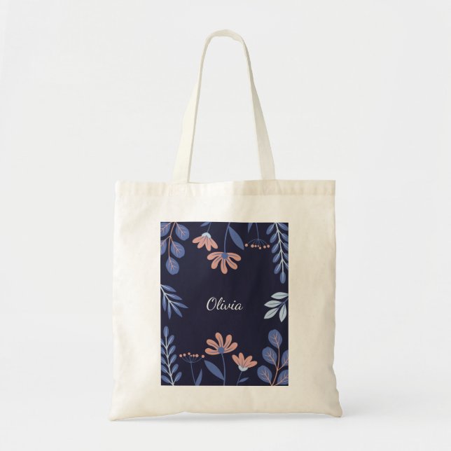 Bolsa Tote Tote Bag Floral - personalizado (Frente)