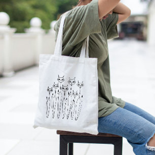 Bolsa Tote Tote Bag (gatos puxados à mão)