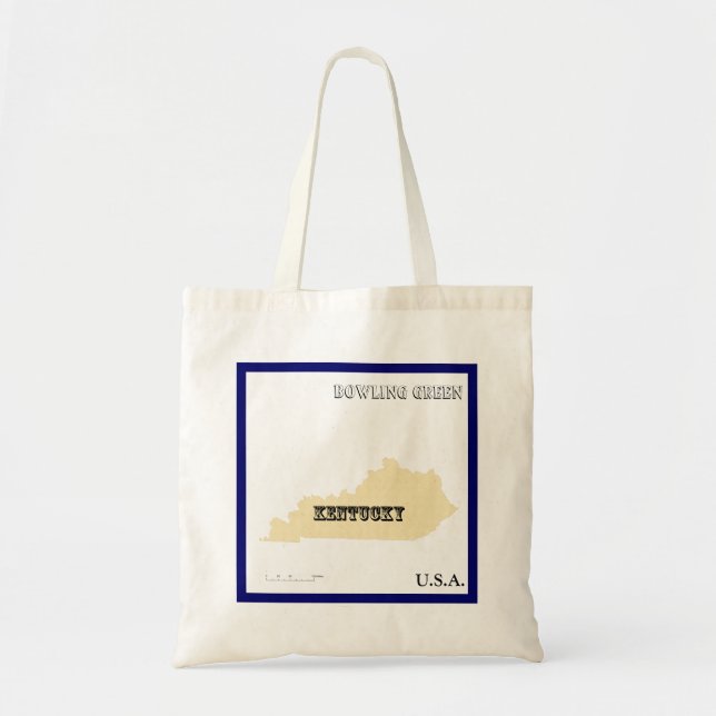 Bolsa Tote Tote Bag - Kentucky State Map with City (Frente)