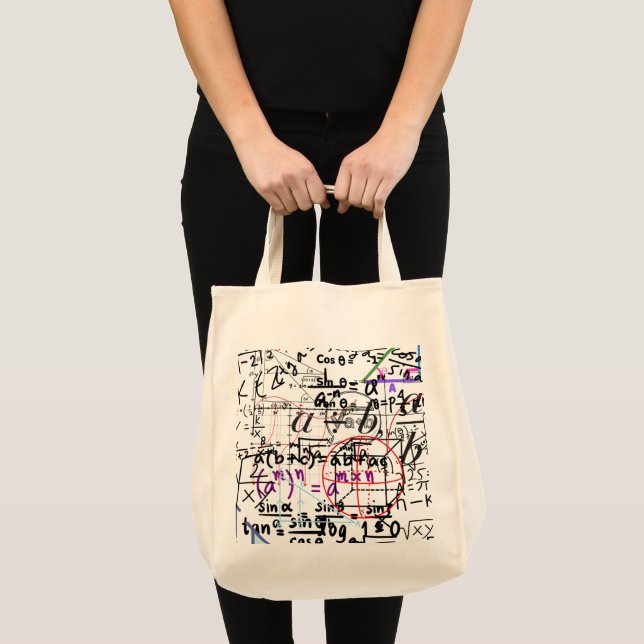 Bolsa Tote Tote Bag matemática com padrão design (Frente (produto))