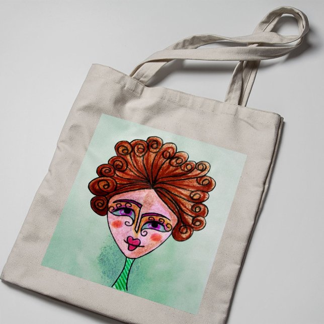 Bolsa Tote Tote Bag (Mulher Whimsical - 01) (Criador carregado)