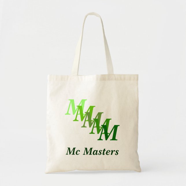 Bolsa Tote Tote Bag - Nome Verde e Iniciais (Frente)