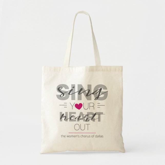 Bolsa Tote Tote Bag Pink Sing Your Heart Out (Frente)