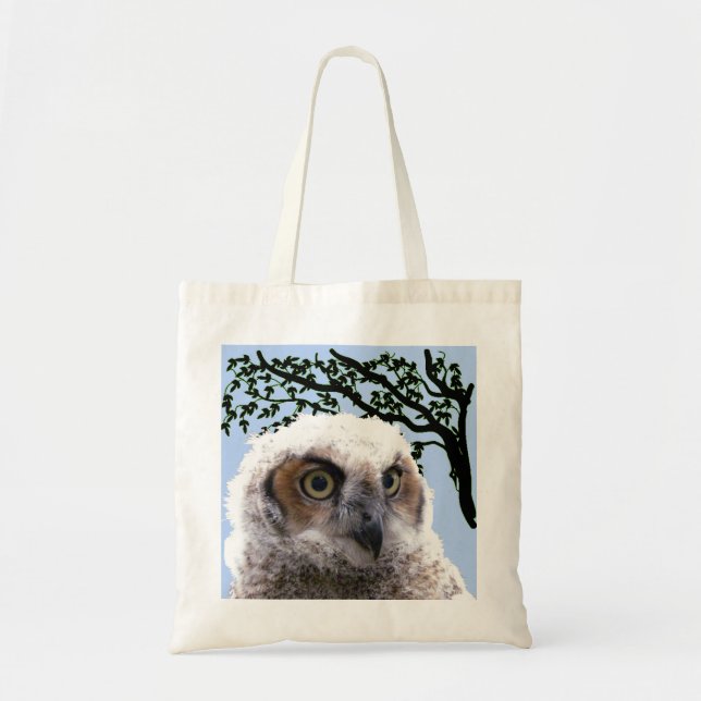Bolsa Tote Tote Bag - Retrato de Baby Owl (Frente)