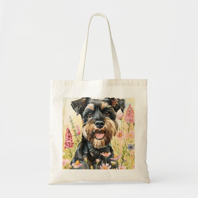 Bolsa Tote Tote Bag – Schnauzer Canvas Tote for Dog Lovers (Frente)