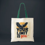 Bolsa Tote Tote Bag - 'Seu único limite é você' Motivational<br><div class="desc">Carregar uma mensagem de motivação e empoderamento com você aonde quer que você vá com esta bolsa de tote única. Apresentando um design ousado e atraente com a frase 'SEU ÚNICO LIMITE É VOCÊ' e um tremendo motif de pássaros, este saco é perfeito para uso diário, compro ou como presente...</div>