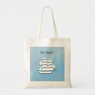 Bolsa Tote Tote Bag - Tall Ship with Rainbow Arch