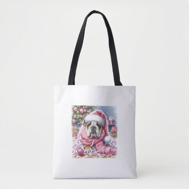Bolsa Tote "Tote Bag" - "Tote Bag" - "O Natal do Buldogue Ros (Frente)