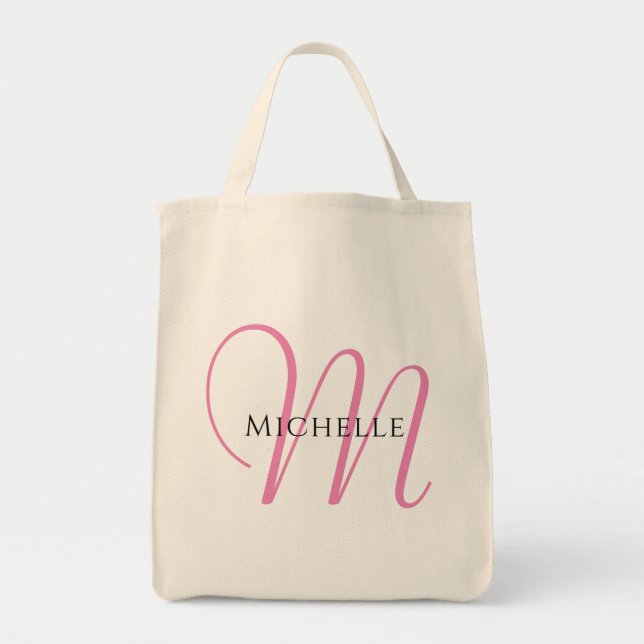 Bolsa Tote Tote Bags - Letra inicial Modelo monograma (Frente)