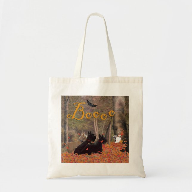 Bolsa Tote Tote de Halloween do Terrier Escocês (Frente)