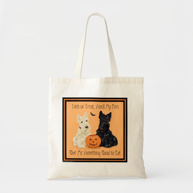 Bolsa Tote Tote de Halloween do Terrier Escocês (Frente)