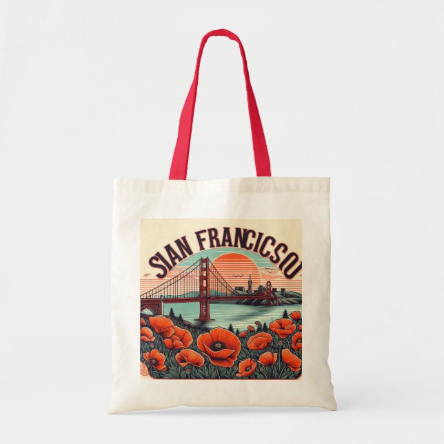 Bolsa Tote Tote Golden Gate SF Pride Manuscrito (Frente)