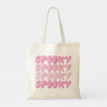 Tote Tote Bag de Halloween, rosa-pinto-bonito
