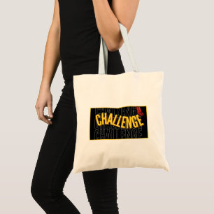 Bolsa Tote Tote Tote Desafio da Tipografia Amarela Preta