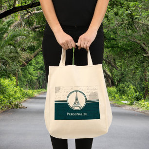 Bolsa Tote Totebag Teal Torre Eiffel