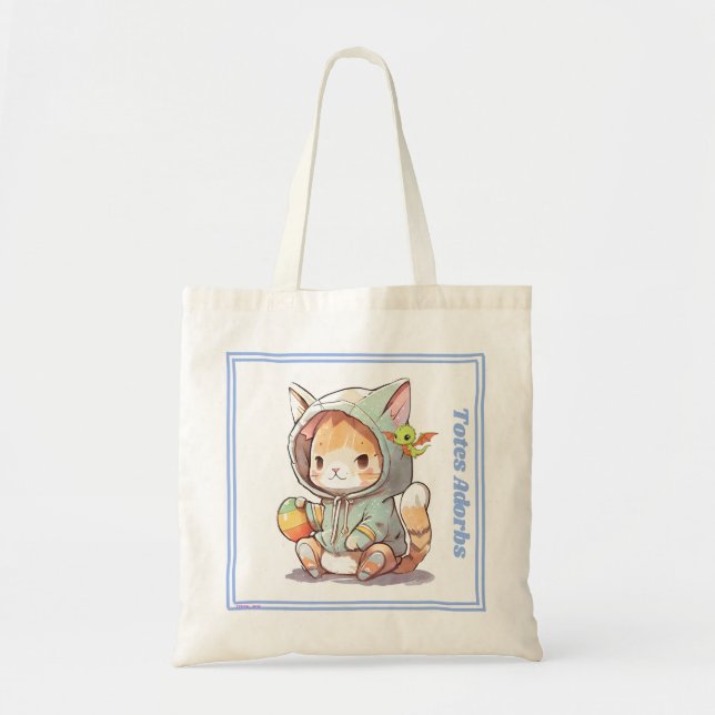 Bolsa Tote Totes Adorbs - Gato/Dragão (Frente)