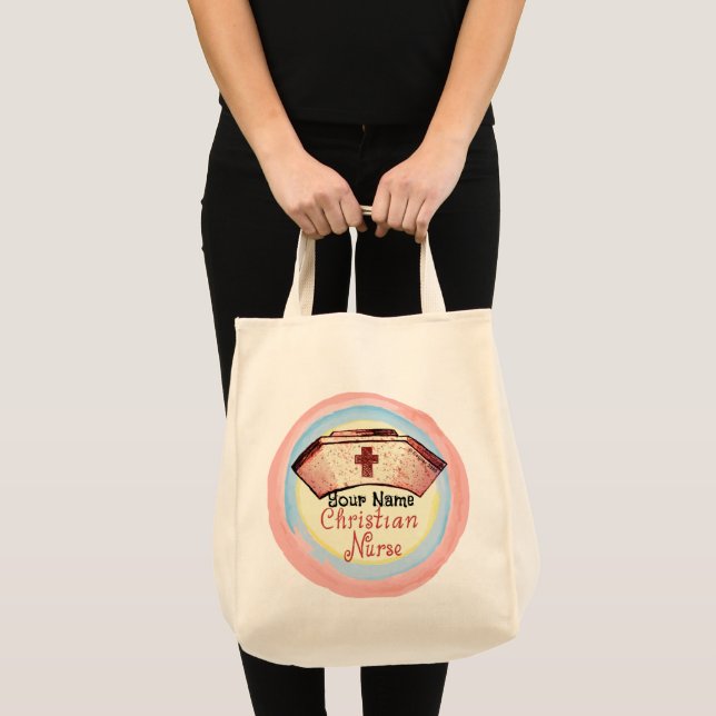 Bolsa Tote Touca de enfermeira cristã (Frente (produto))