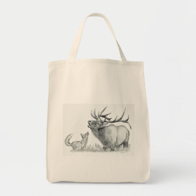 Bolsa Tote Touro Elk e Fox (Frente)