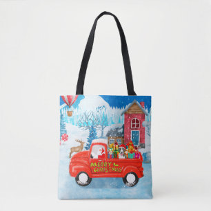 Bolsa Tote Touro Terrier Cão na Neve do Caminhão de Parto de