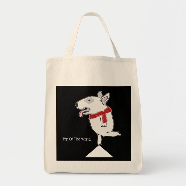 Bolsa Tote Touro terrier Doodle Top of the world (Frente)