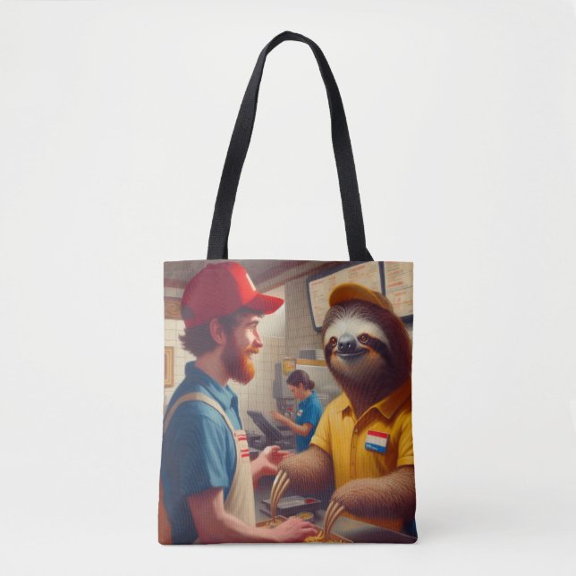 Bolsa Tote Trabalhador de Comida Rápida Lenta (Frente)