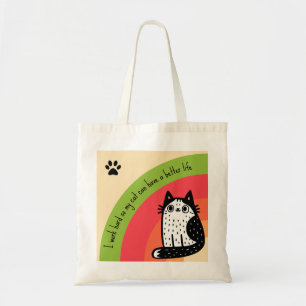 Bolsa Tote Trabalhando Duro Para Uma Vida Melhor Para o Gato