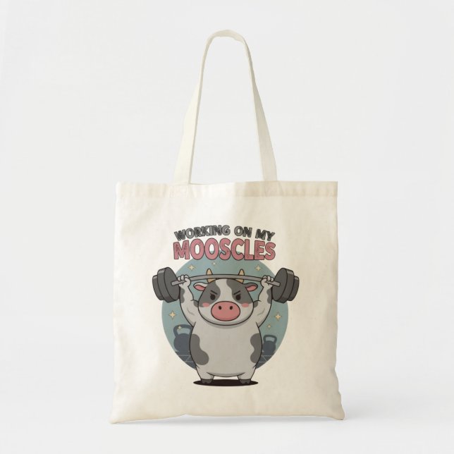 Bolsa Tote Trabalhando Meus Moosculos Ginásio de Levantamento (Frente)