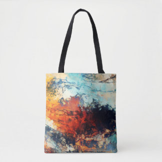 Bolsa Tote Trabalho de arte Contemporâneo Abstrato Colorida